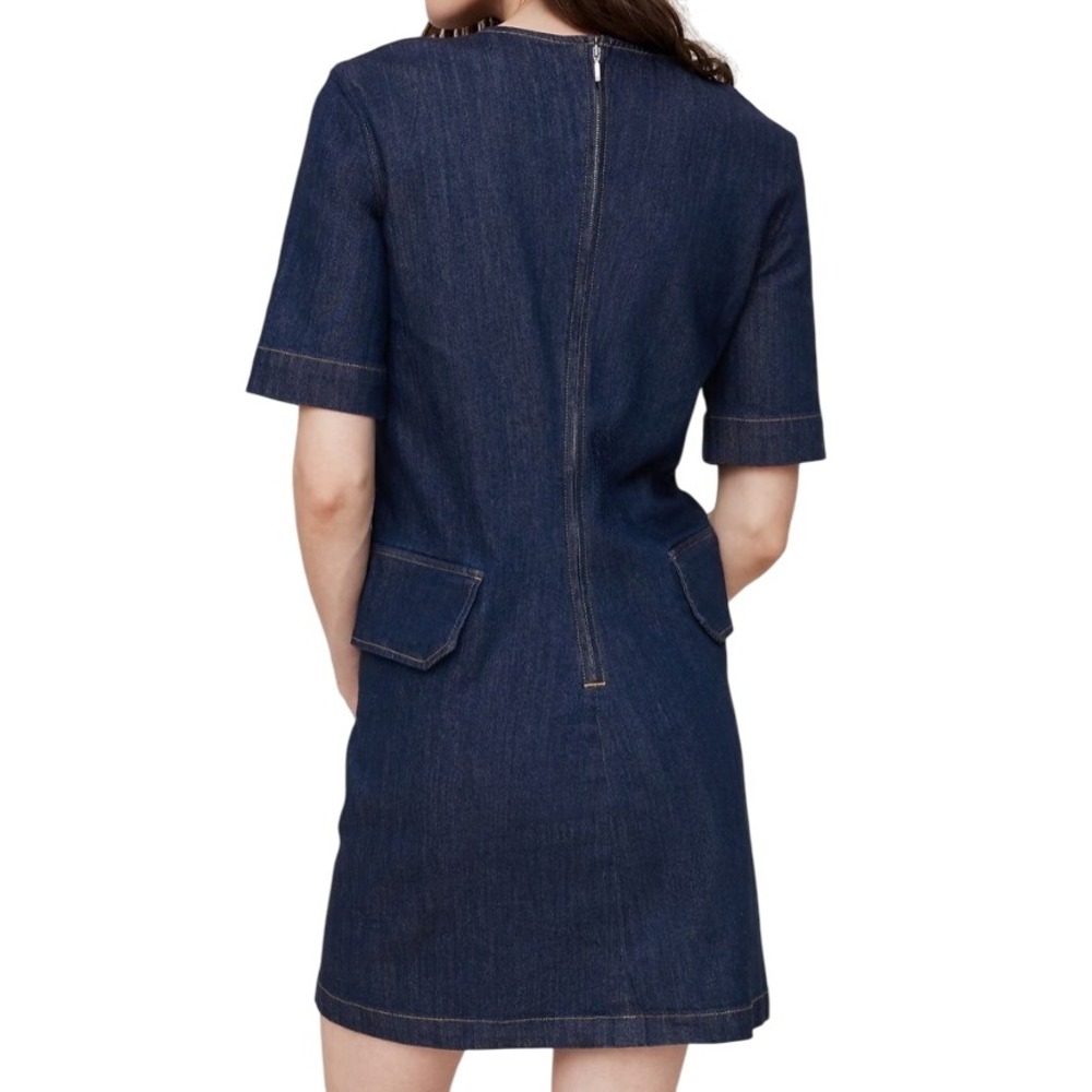 Banana Republic Womens 6 Denim Utility Mini Dress with Pockets NWT - Picture 3 of 16